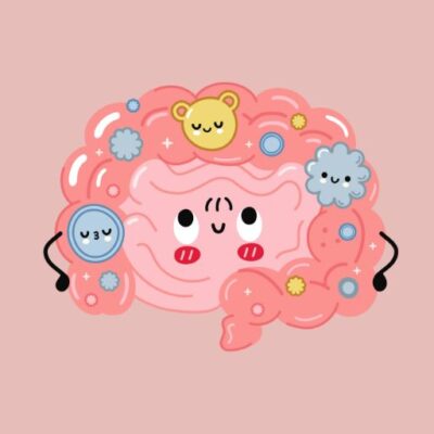 Süßes Bild von dem Darm, gezeichnet.